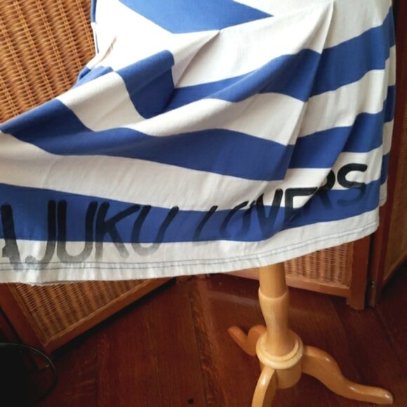 Rare Vintage Y2K Harajuku Lovers Nautical Striped Low Rise Skirt Size Large - Picture 7 of 14